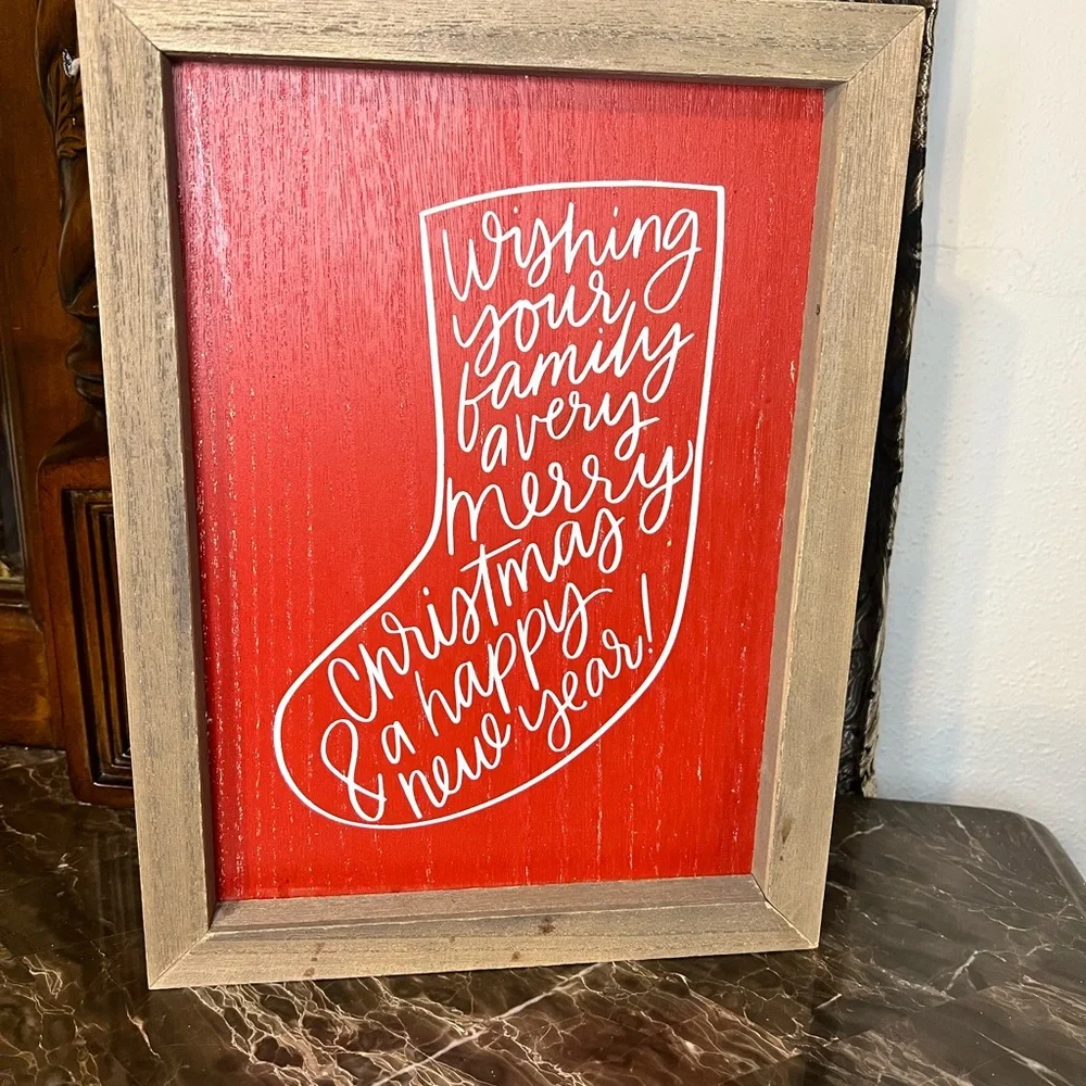 TARGET: Reversible Christmas Tabletop Wooden Sign
